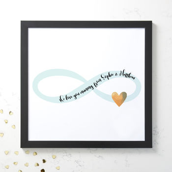 Personalised Metallic Heart Infinity Framed Art, 2 of 8