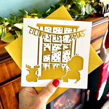 Baby Personalised First Christmas Card, 2 of 6