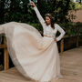 Bridal Long Sleeve Lace Overlay Jacket, thumbnail 1 of 4