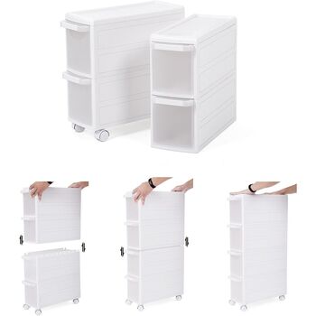 Four Drawer Recess Shelving Unit Stand Utility Trolley, 4 of 7