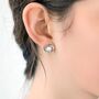 Molten Sterling Silver White Pearl Stud Earrings, thumbnail 3 of 7