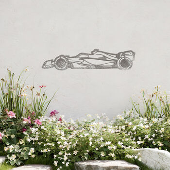 Metal Formula One Car Wall Art Racing Fan Garden Decor Gift, 4 of 10