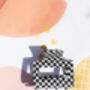Checkerboard Print Cut Out Rectangle Claw Hair Clip, thumbnail 6 of 6