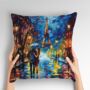 Midnight Promenade In Paris Hand Made Poly Linen Cushions, thumbnail 3 of 8