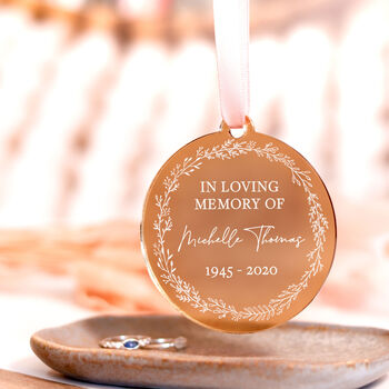 In Loving Memory Personalised Gold Christmas Ornament, 5 of 5
