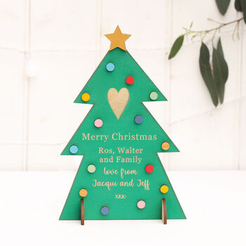 Personalised Wooden Christmas Tree Card, 2 of 3