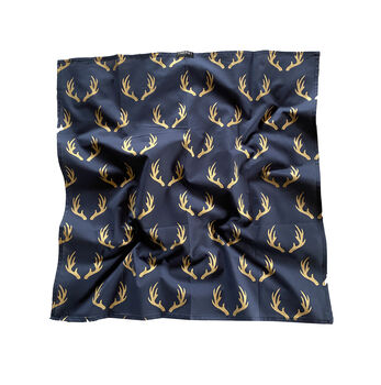 Midnight With Gold Reindeers Fabric Gift Wrap Furoshiki, 5 of 7