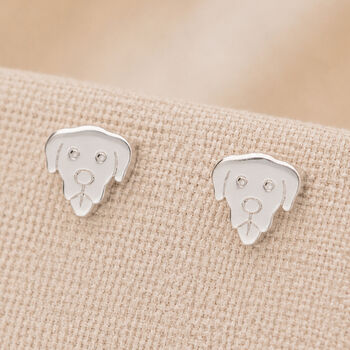 Sterling Silver Puppy Dog Stud Earrings, 4 of 5