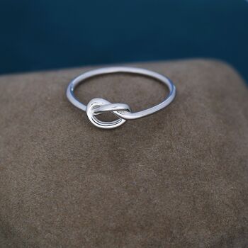 Sterling Silver Heart Knot Silver Ring, 3 of 12