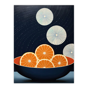 Citrus Circles Abstract Oranges Kitchen Wall Art Print, 6 of 6