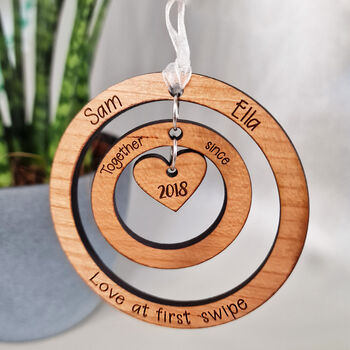 Wooden Couples Personalised Hoop Decoration, 3 of 4