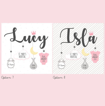 Personalised Baby Name Nursery Print, 10 of 11