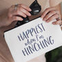 Happiest When I'm Hinching Linen Make Up Pouch, thumbnail 4 of 4