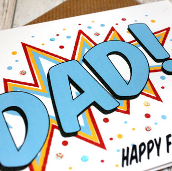Personalised Father's Day Card, Comic Book Style, 3 of 4