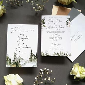 Misty Forest Wedding Invitations Sample, 8 of 11