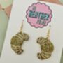 Croissant Glitter Resin Earrings, thumbnail 2 of 4