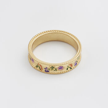Gold Folksy Floral Ring, 3 of 7