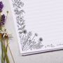 A4 Monochrome Flowers Letter Writing Paper, thumbnail 2 of 4