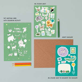 Jungle Birthday Card With Stickers, 2 of 4