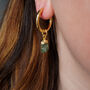 Green Sapphire Hoop Earrings, thumbnail 2 of 9