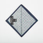 Mens Navy And Green Geometric Print Pocket Square, thumbnail 6 of 6