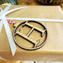 Personalised Oak Veneer Initial Christmas Bauble Gift Wrapping, thumbnail 3 of 5