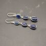 Blue Sapphire Drop Silver Earrings, thumbnail 6 of 8