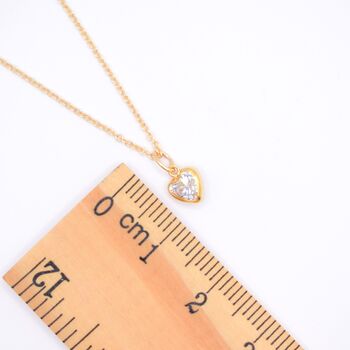 Gold Plated Clear Cubic Zirconia Heart Earring And Necklace Set, 4 of 9