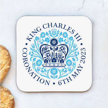 King's Coronation Personalised China Mug Blue Emblem, 4 of 4