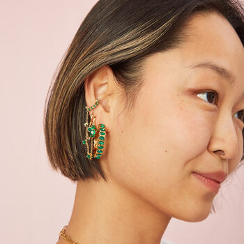 Sophie Green Gold Chunky Earrings, 2 of 2