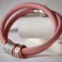 Soft Pink Leather And Silver Medical Alert Bracelet, thumbnail 1 of 10