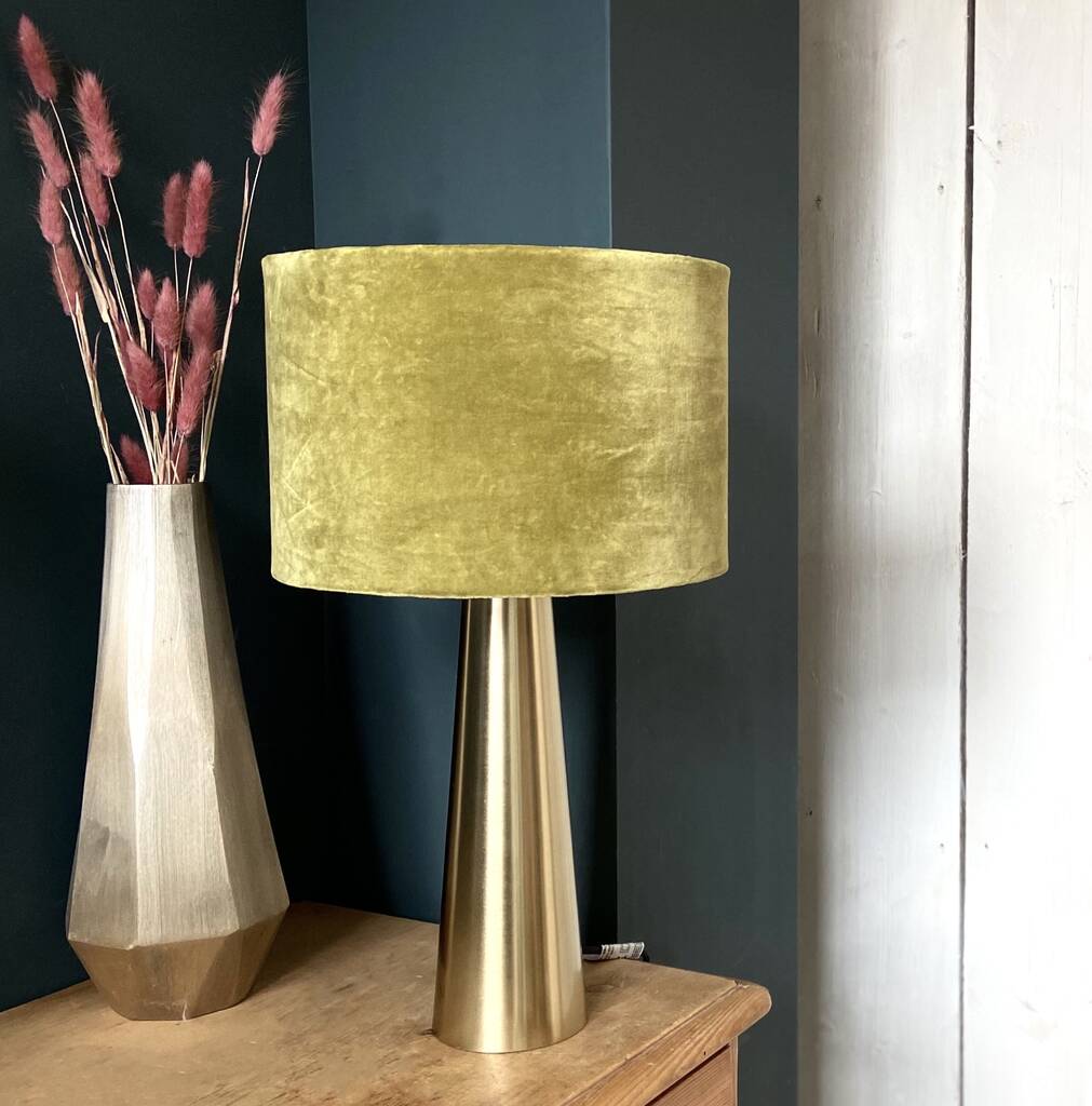 Gold Lamp With A Velvet Shade By The Forest & Co