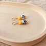 Blue And White Ceramic Floral Earrings, thumbnail 3 of 4