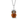 Sterling Silver Baltic Amber Owl Necklace, thumbnail 2 of 9