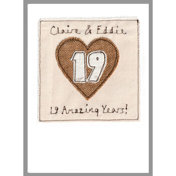 Personalised 8th Or 19th Bronze Anniversary Card, 2 of 9