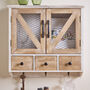 Farmhouse Three Drawer Wall Cabinet With Hooks, thumbnail 2 of 4