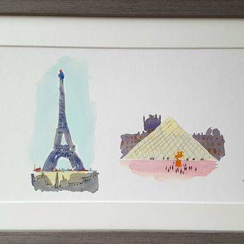 Paris Skyline Illustration Limited Edition Giclee Print, 2 of 7