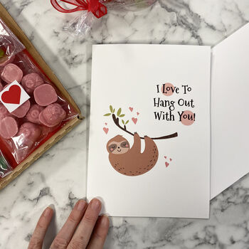 I Love To Hang With You Funny Valentine's Card, 3 of 7