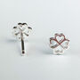 Sterling Silver Four Leaf Clover Cutout Stud Earrings, thumbnail 2 of 5