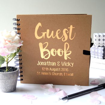 Personalised Wedding Guest Book By The Alphabet Gift Shop   Normal Personalised Wedding Guest Book 