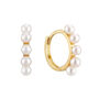 9ct Solid Gold Pearl Hoop Earrings, thumbnail 2 of 7