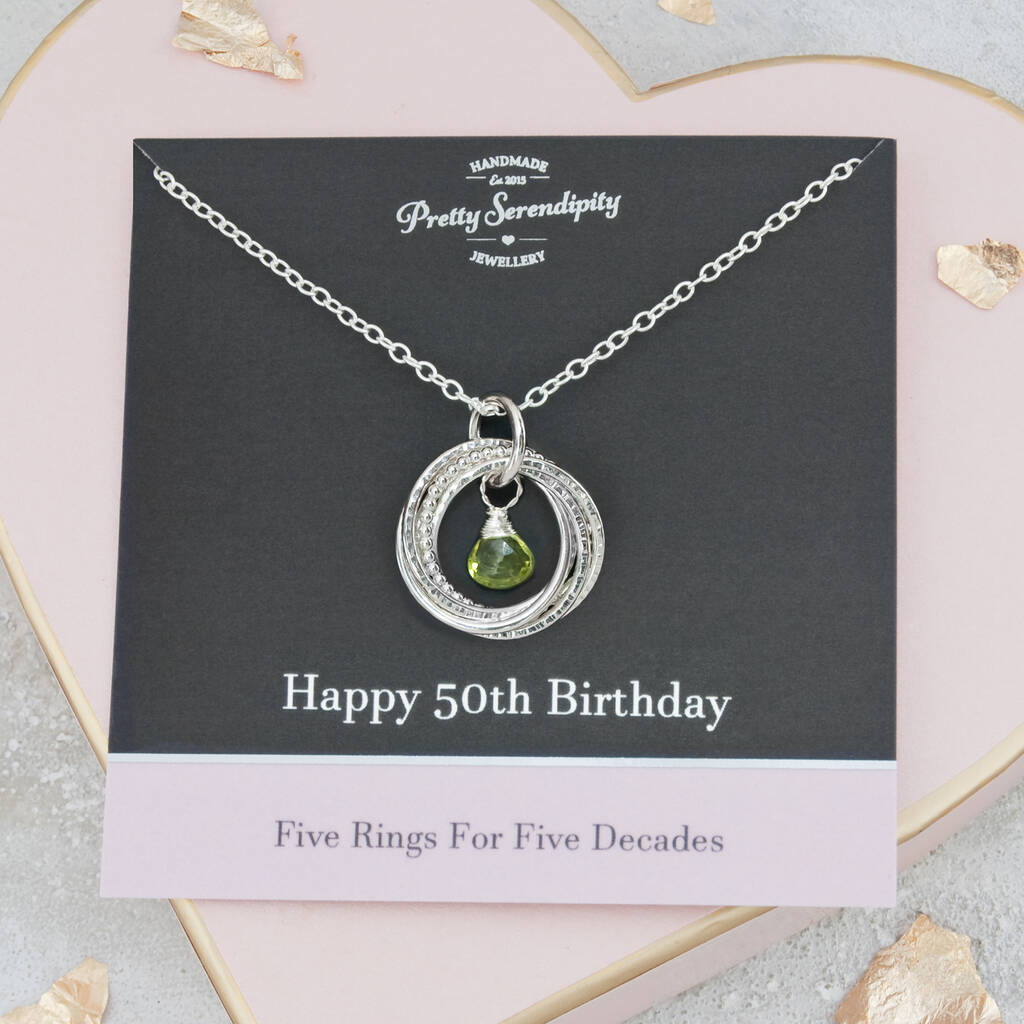 50th Birthday Birthstone Necklace, 1 of 11