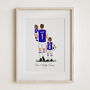 Personalised Father’s Day Gift – Hand Drawn Football Portrait From Photo | Custom Watercolour Artwork For Dad, Grandad Or Daddy’s Dream Team, thumbnail 2 of 9