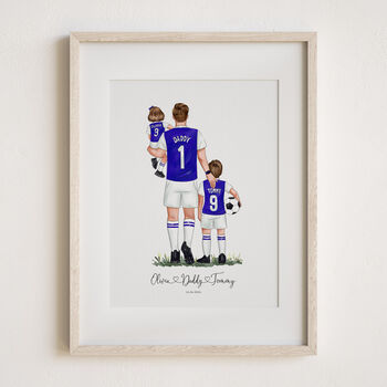 Personalised Father’s Day Gift – Hand Drawn Football Portrait From Photo | Custom Watercolour Artwork For Dad, Grandad Or Daddy’s Dream Team, 2 of 9