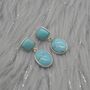 Turquoise Earrings: Silver, December Birthstone, thumbnail 3 of 7
