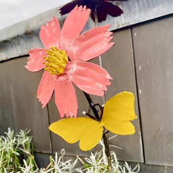 Daisy And Butterfly Garden Stake Art097, 9 of 10
