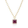 Square Ruby Pendant With Chunky Chain In Gold Vermeil, thumbnail 2 of 5