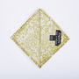 Mens Lime Yellow Floral Pocket Square, thumbnail 6 of 6