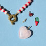 Pink And Red Gemstone Necklace With Heart And Fruit Charms, thumbnail 5 of 5