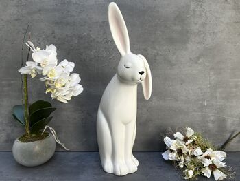 Large 43cm White Porcelain Floppy Ear Bunny Rabbit Gift, 2 of 12